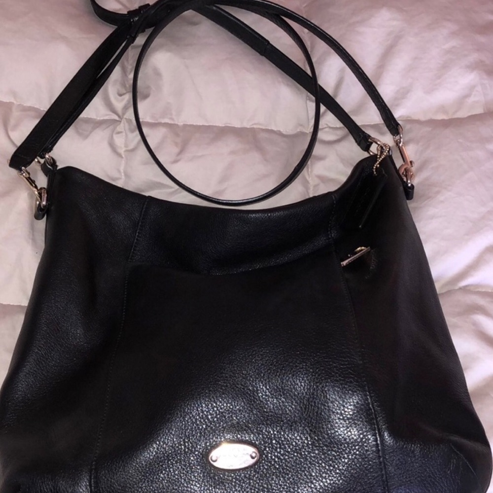 Black leather Coach bag